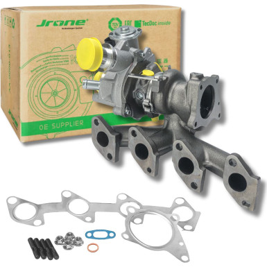 Turbolader Neu mit Krümmer und Dichtungen, JRONE 8I03-40M-H04 für VAG 03F145701H