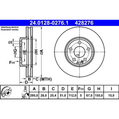 ATE | Bremsscheibe | 24.0128-0276.1