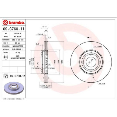 Brembo | Bremsscheibe | 09.C760.11