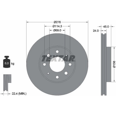 Textar | Bremsscheibe | 92110500