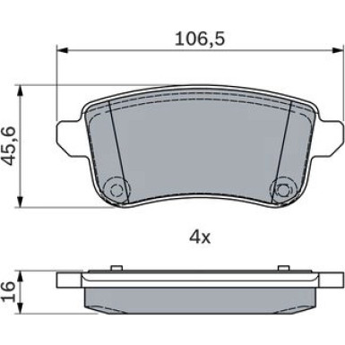 BOSCH | Bremsbelagsatz, Scheibenbremse | 0 986 494 978