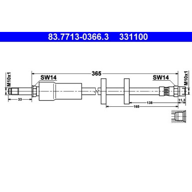 ATE | Bremsschlauch | 83.7713-0366.3