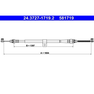 ATE | Seilzug, Feststellbremse | 24.3727-1719.2