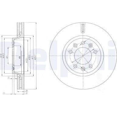 Delphi | Bremsscheibe | BG4084