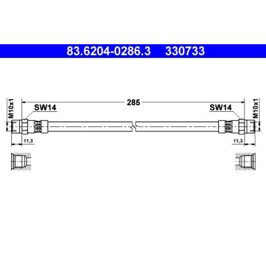 ATE | Bremsschlauch | 83.6204-0286.3