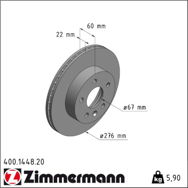 Zimmermann | Bremsscheibe | 400.1448.20