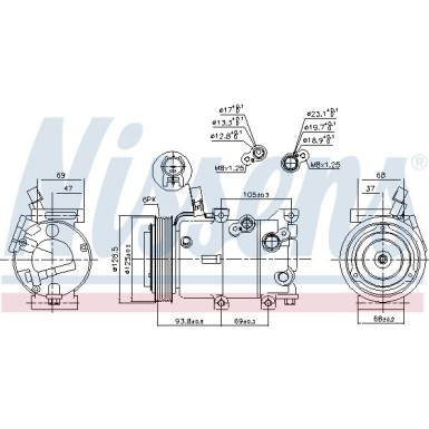 Nissens | Kompressor, Klimaanlage | 890237