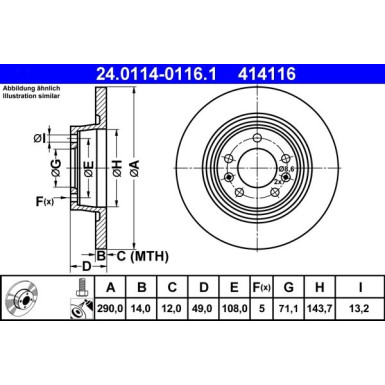 ATE | Bremsscheibe | 24.0114-0116.1