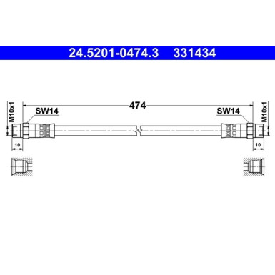 ATE | Bremsschlauch | 24.5201-0474.3