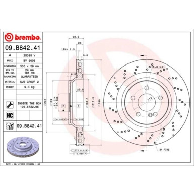 Brembo | Bremsscheibe | 09.B842.41