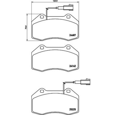 Brembo | Bremsbelagsatz, Scheibenbremse | P 23 162