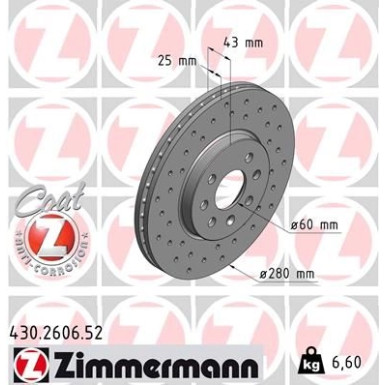 Zimmermann | Bremsscheibe | 430.2606.52