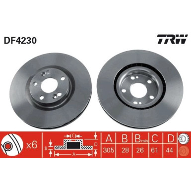 TRW | Bremsscheibe | DF4230