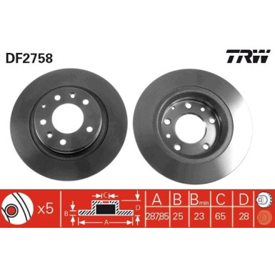 TRW | Bremsscheibe | DF2758