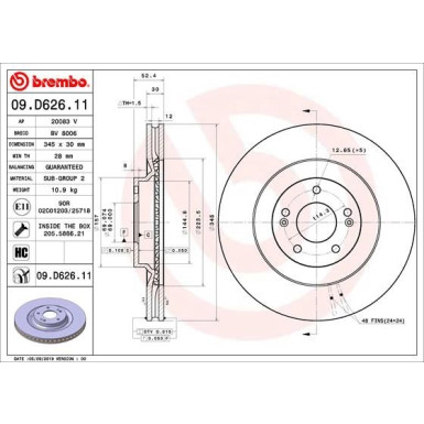 Brembo | Bremsscheibe | 09.D626.11