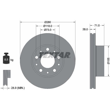 Textar | Bremsscheibe | 92286103