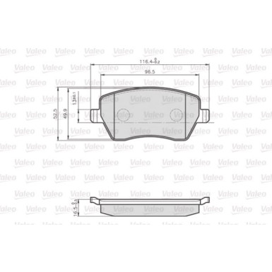 Valeo | Bremsbelagsatz, Scheibenbremse | 872973