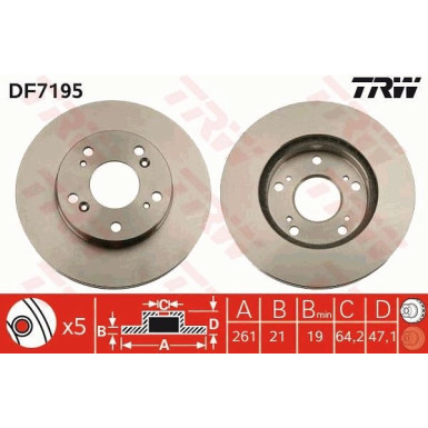 TRW | Bremsscheibe | DF7195