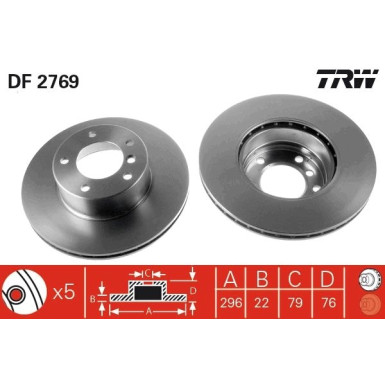 TRW | Bremsscheibe | DF2769