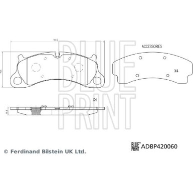 Blue Print | Bremsbelagsatz, Scheibenbremse | ADBP420060