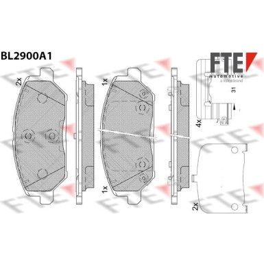 FTE | Bremsbelagsatz, Scheibenbremse | 9011141