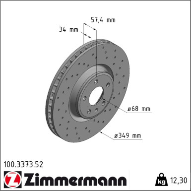 Zimmermann | Bremsscheibe | 100.3373.52