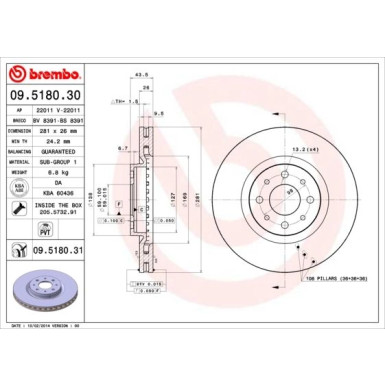 Brembo | Bremsscheibe | 09.5180.31