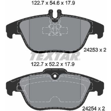 Textar | Bremsbelagsatz, Scheibenbremse | 2425301