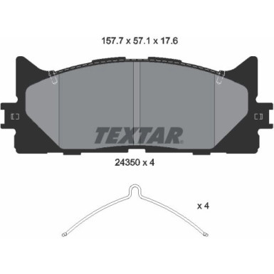 Textar | Bremsbelagsatz, Scheibenbremse | 2435001