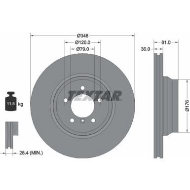 Textar | Bremsscheibe | 92122905