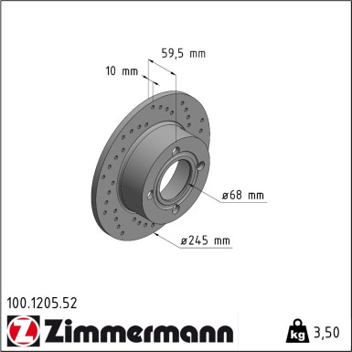 Zimmermann | Bremsscheibe | 100.1205.52