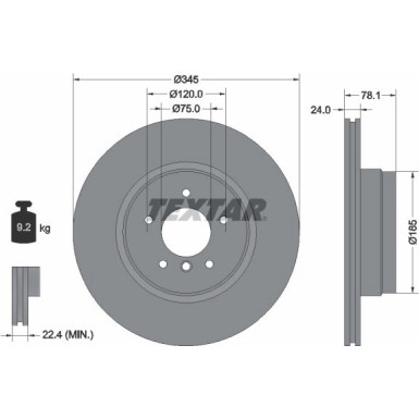 Textar | Bremsscheibe | 92161205