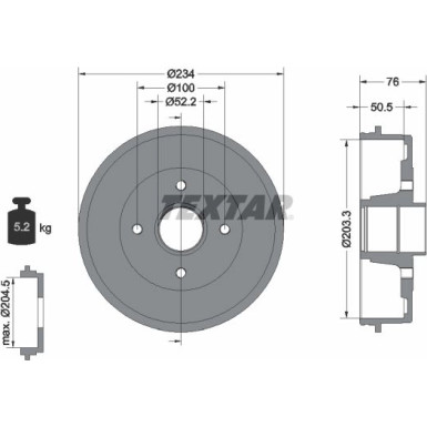 Textar | Bremstrommel | 94019700