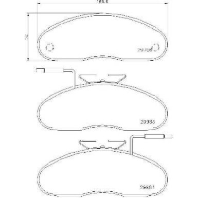 Brembo | Bremsbelagsatz, Scheibenbremse | P 56 019