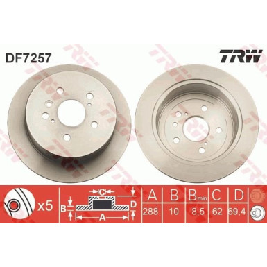 TRW | Bremsscheibe | DF7257