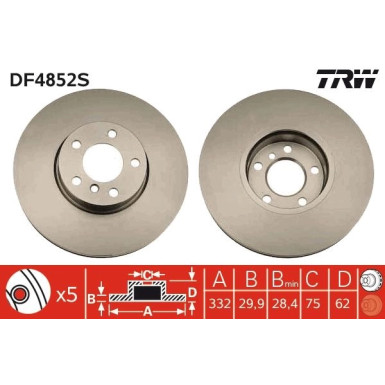 TRW | Bremsscheibe | DF4852S