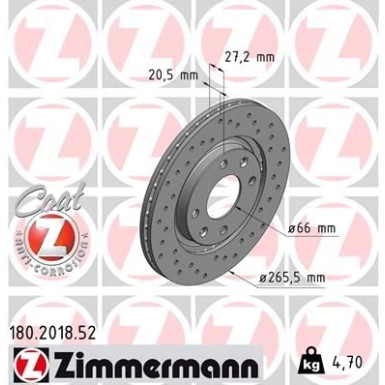 Zimmermann | Bremsscheibe | 180.2018.52