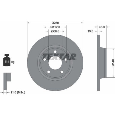 Textar | Bremsscheibe | 92071605