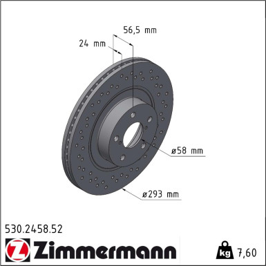 Zimmermann | Bremsscheibe | 530.2458.52