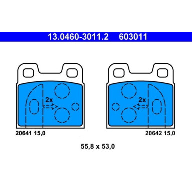 ATE | Bremsbelagsatz, Scheibenbremse | 13.0460-3011.2