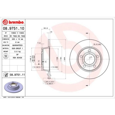 Brembo | Bremsscheibe | 08.9751.11