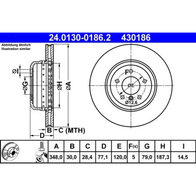 ATE | Bremsscheibe | 24.0130-0186.2