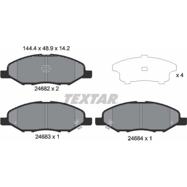 Textar | Bremsbelagsatz, Scheibenbremse | 2468201