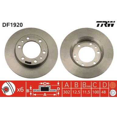 TRW | Bremsscheibe | DF1920