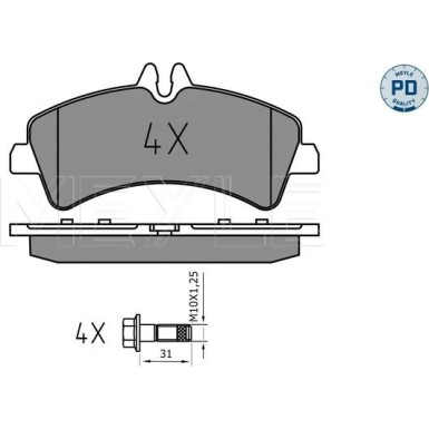 Meyle | Bremsbelagsatz, Scheibenbremse | 025 292 1720/PD