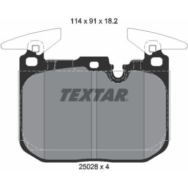 Textar | Bremsbelagsatz, Scheibenbremse | 2502801