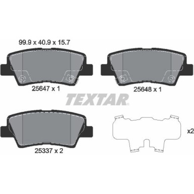 Textar | Bremsbelagsatz, Scheibenbremse | 2564701