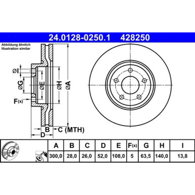 ATE | Bremsscheibe | 24.0128-0250.1