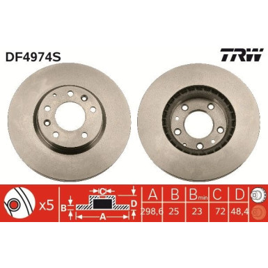 TRW | Bremsscheibe | DF4974S