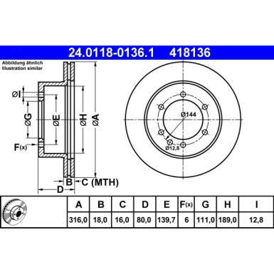 ATE | Bremsscheibe | 24.0118-0136.1